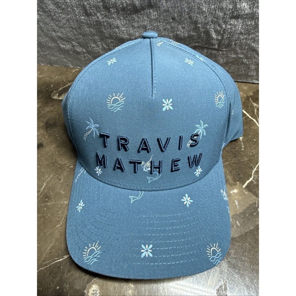 TravisMathew Cove Dive Hat Mens OS Dark Teal Tropical Print Snapback 1MAB398